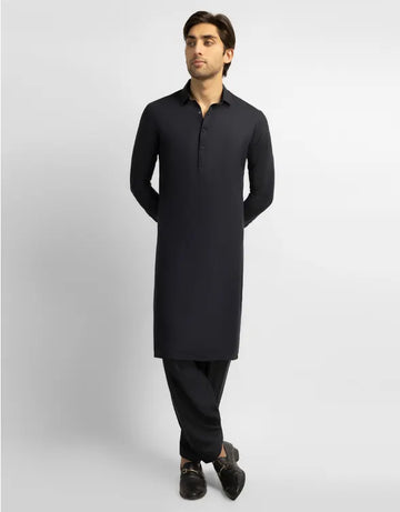 BLACK COTTON PLAIN KAMEEZ SHALWAR