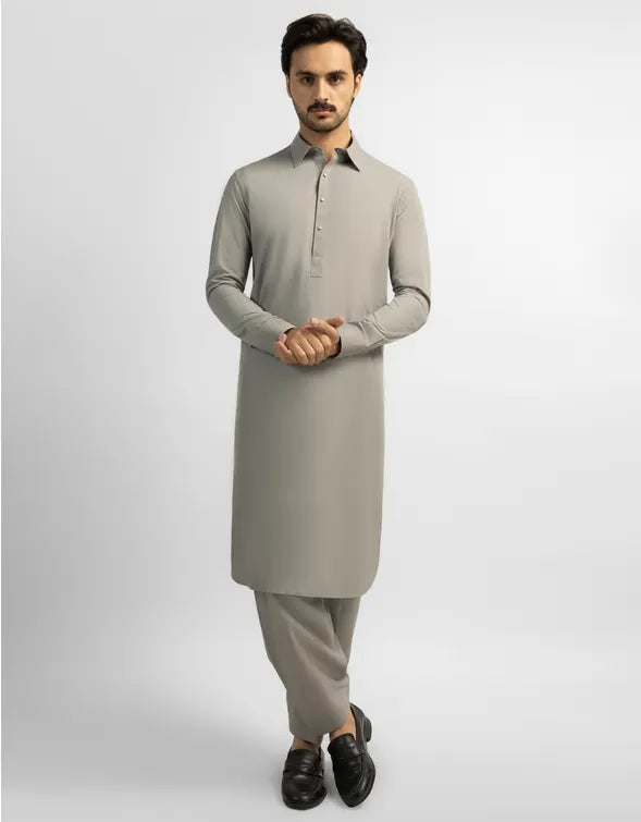 GREY PLAIN PLAIN KAMEEZ SHALWAR