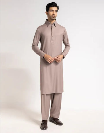 SEMI BROWN FORMAL KAMEEZ SHALWAR
