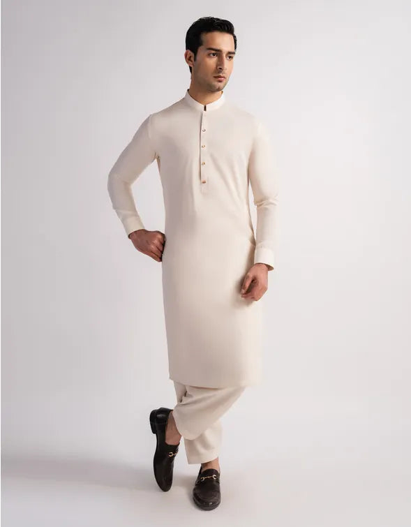 CREAM CASSUAL KAMEEZ SHALWAR