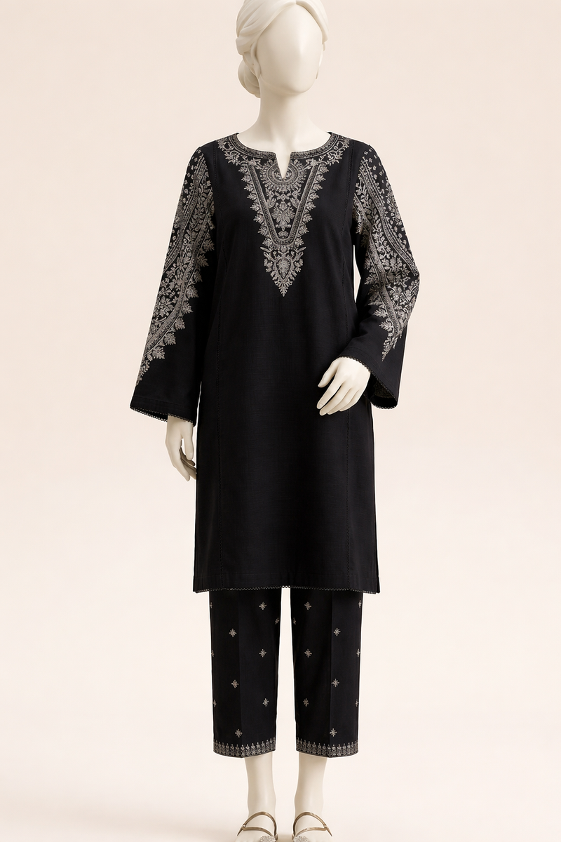 TEXTURED EMBROIDERED UNSTITCHED 2PC