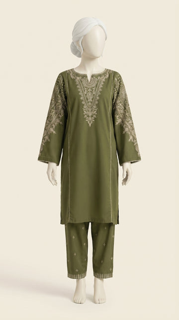 MULTICOLOR TEXTURED EMBROIDERED UNSTITCHED 2PC