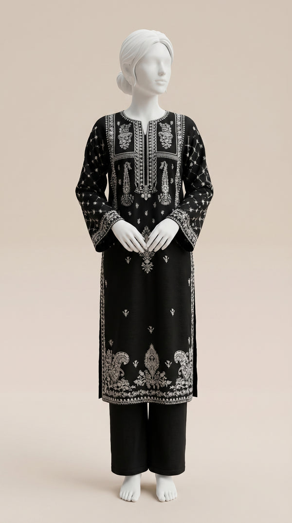 MULTICOLOR TEXTURED EMBROIDERED UNSTITCHED 2PC