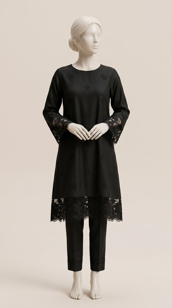 MULTICOLOR TEXTURED EMBROIDERED UNSTITCHED 2PC