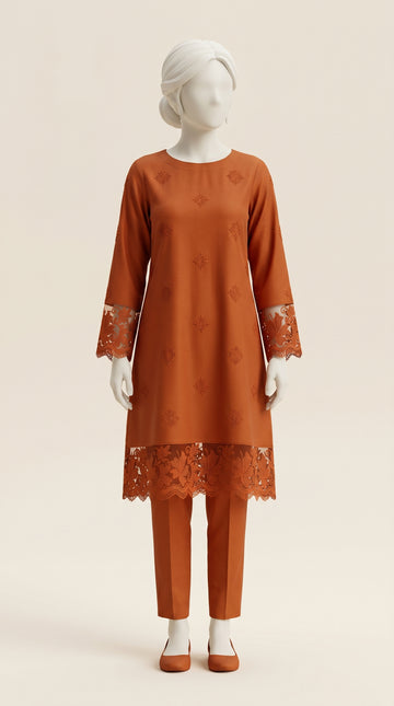 MULTICOLOR TEXTURED EMBROIDERED UNSTITCHED 2PC