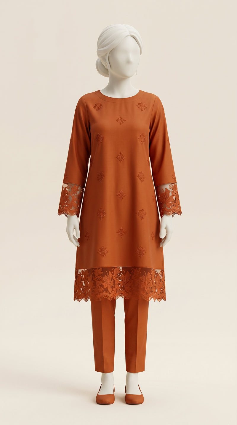 MULTICOLOR TEXTURED EMBROIDERED UNSTITCHED 2PC