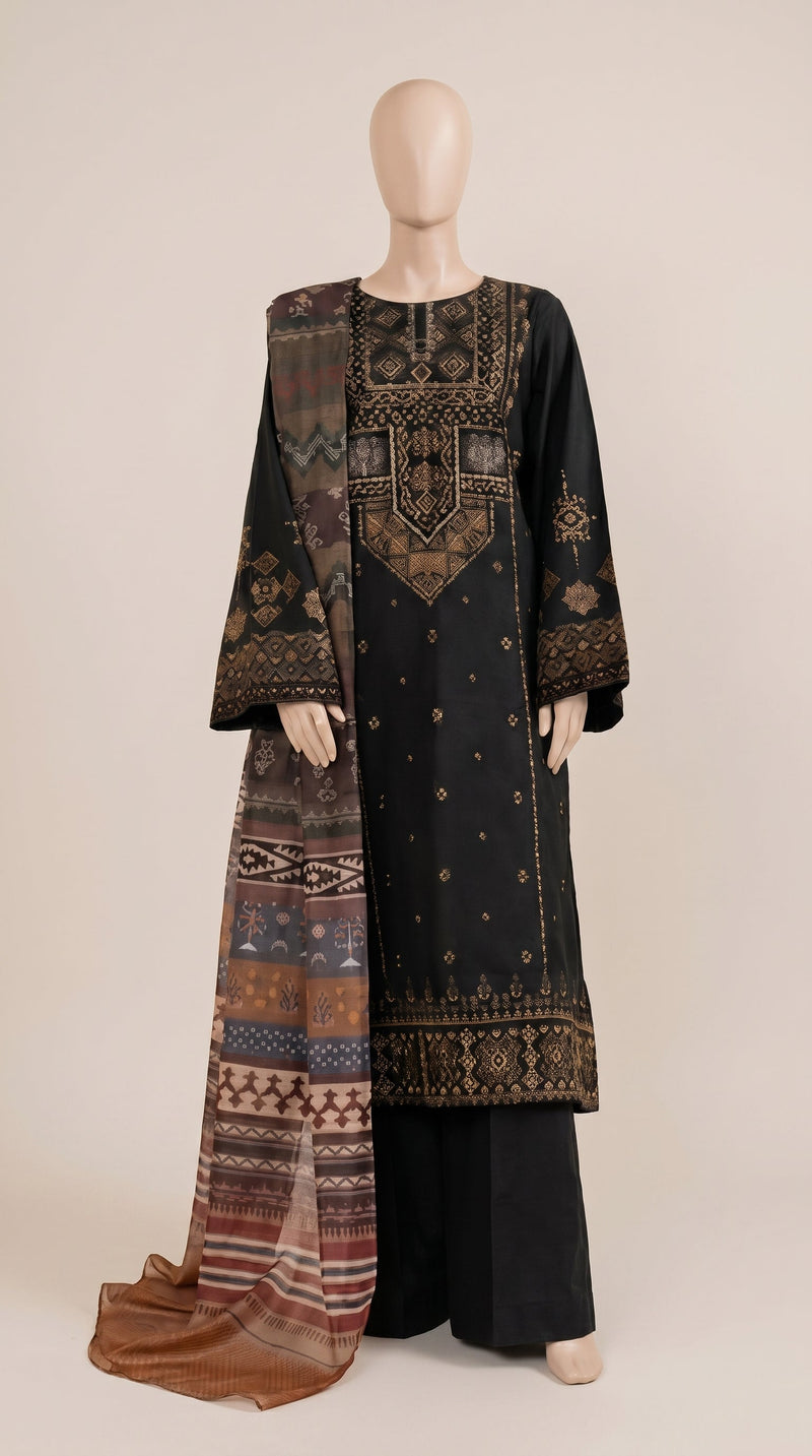 MULTICOLOR LAWN EMBROIDERED UNSTITCHED 3PC
