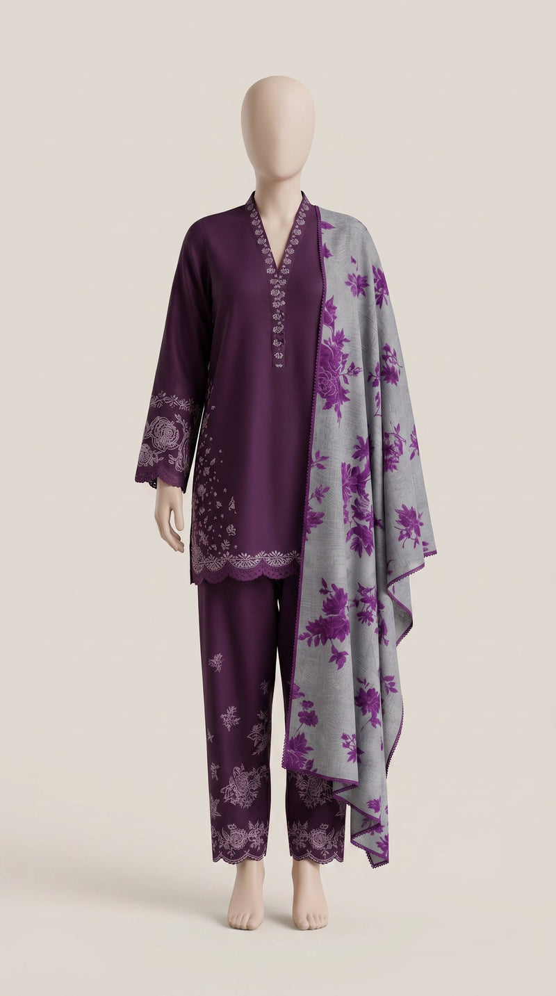 MULTICOLOR LAWN EMBROIDERED UNSTITCHED 3PC