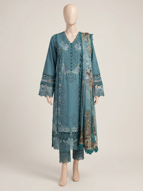 MULTICOLOR LAWN EMBROIDERED UNSTITCHED 3PC