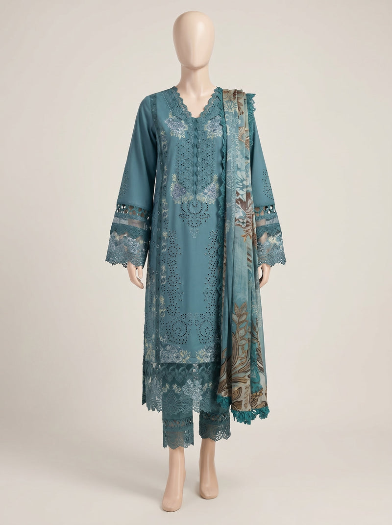 MULTICOLOR LAWN EMBROIDERED UNSTITCHED 3PC