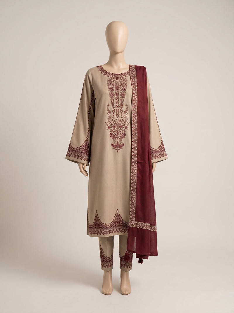 MULTICOLOR LAWN EMBROIDERED UNSTITCHED 3PC