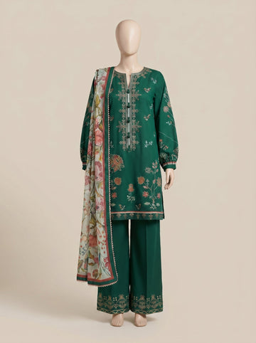 MULTICOLOR LAWN EMBROIDERED UNSTITCHED 3PC