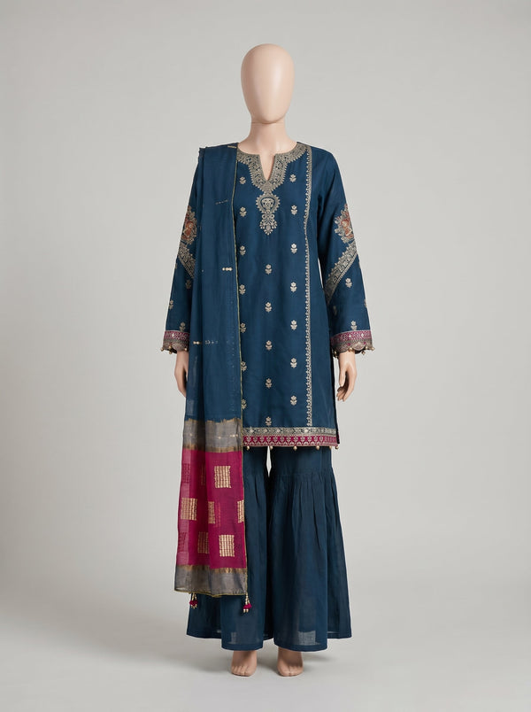 MULTICOLOR LAWN EMBROIDERED UNSTITCHED 3PC