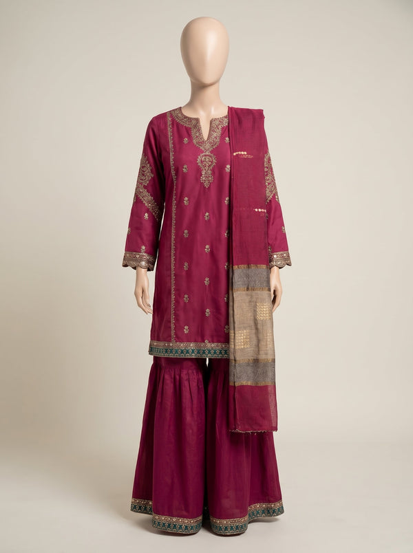 MULTICOLOR LAWN EMBROIDERED UNSTITCHED 3PC