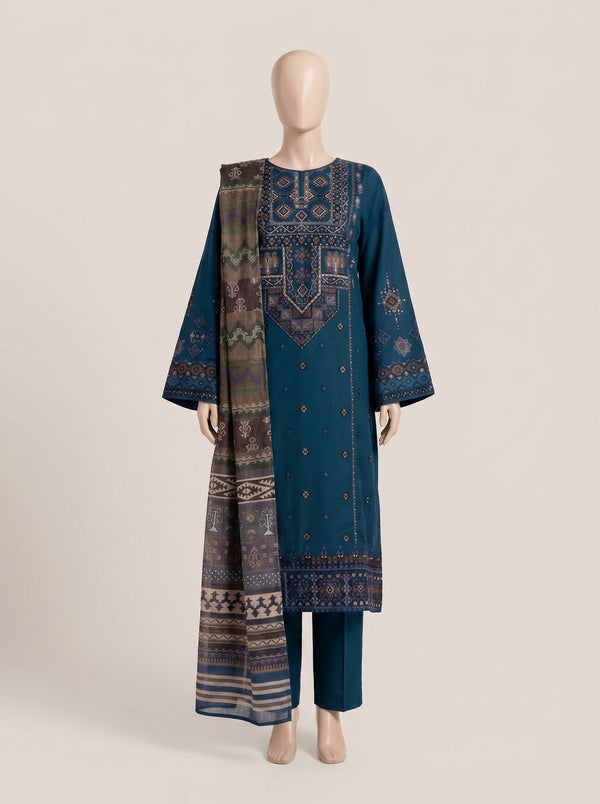 MULTICOLOR LAWN EMBROIDERED UNSTITCHED 3PC