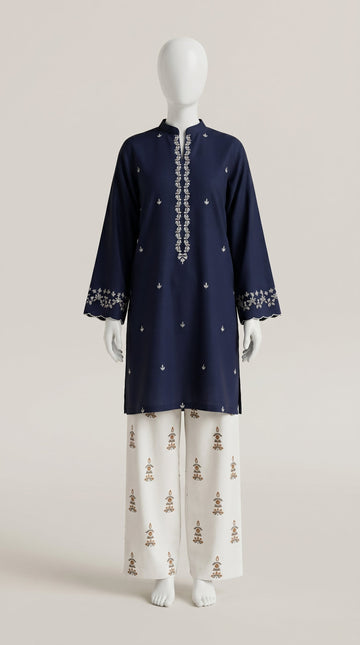 MULTICOLOR TEXTURED EMBROIDERED UNSTITCHED 2PC
