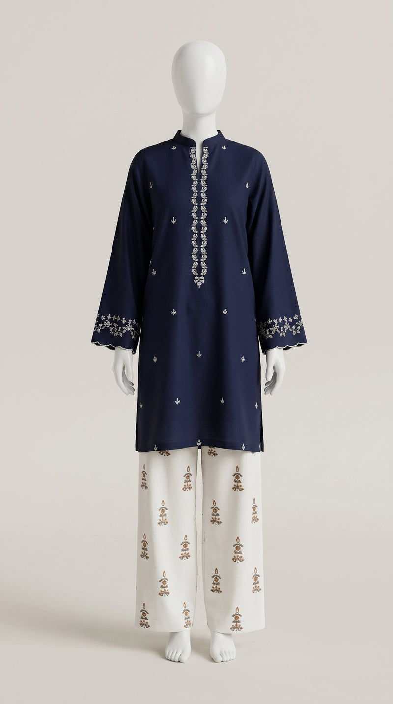 MULTICOLOR TEXTURED EMBROIDERED UNSTITCHED 2PC
