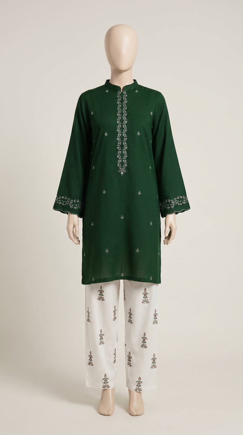 MULTICOLOR TEXTURED EMBROIDERED UNSTITCHED 2PC