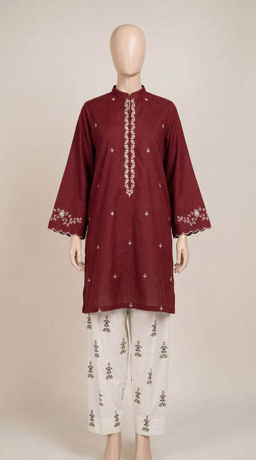 MULTICOLOR TEXTURED EMBROIDERED UNSTITCHED 2PC