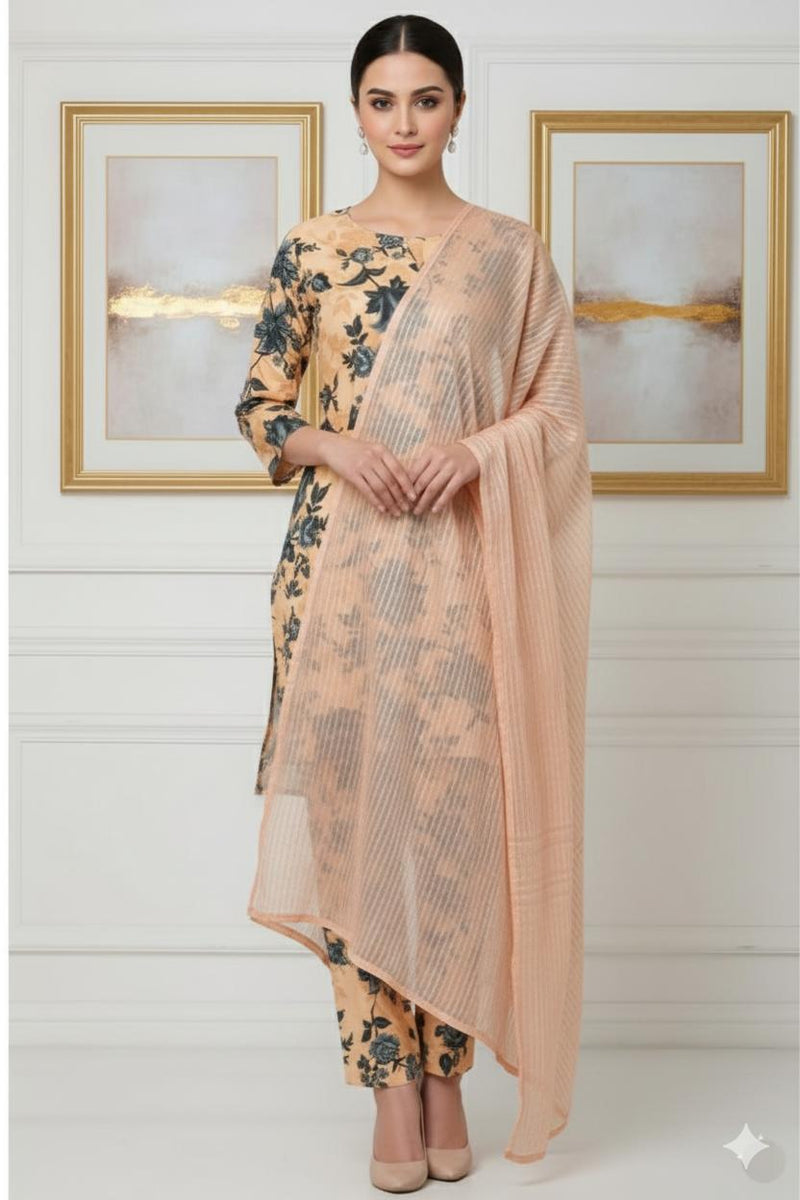 MULTICOLOR PRINTED KHADDAR UNSTITCHED 3PC