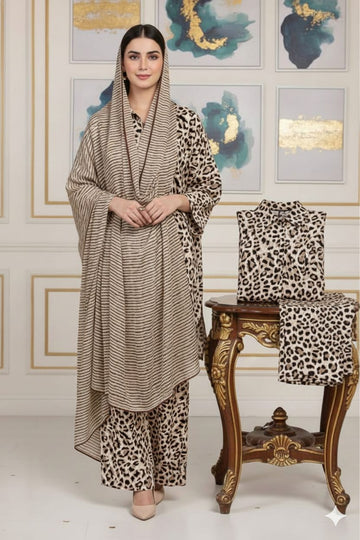 MULTICOLOR PRINTED KHADDAR UNSTITCHED 3PC