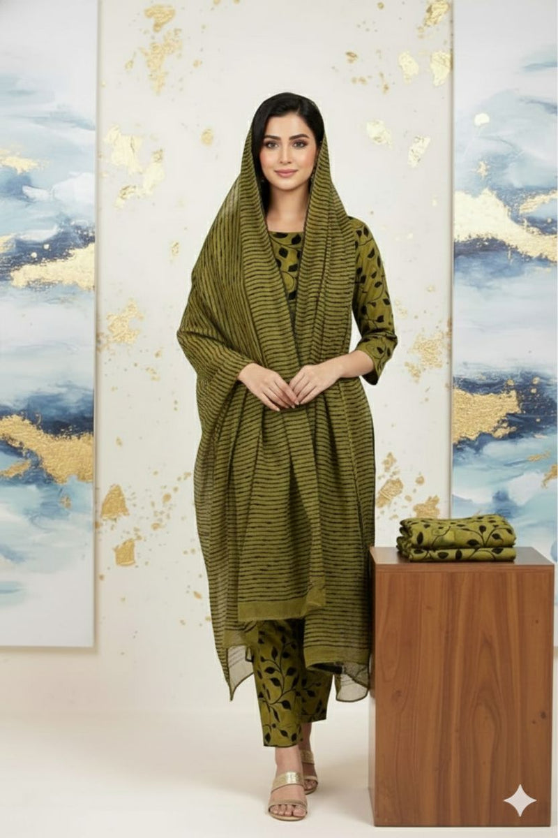 MULTICOLOR PRINTED KHADDAR UNSTITCHED 3PC