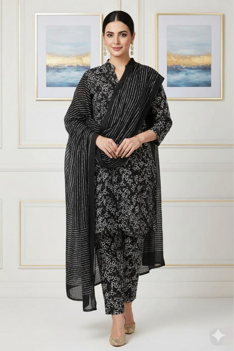 MULTICOLOR PRINTED KHADDAR UNSTITCHED 3PC