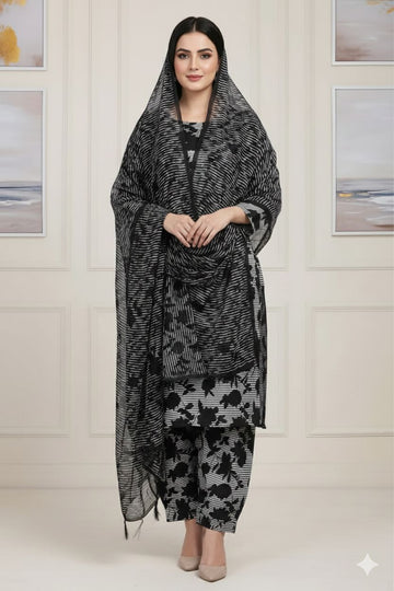 MULTICOLOR PRINTED KHADDAR UNSTITCHED 3PC