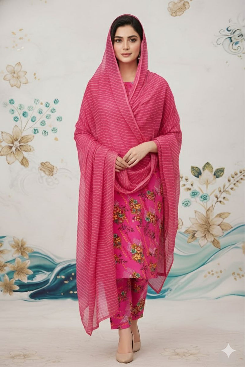 MULTICOLOR PRINTED KHADDAR UNSTITCHED 3PC