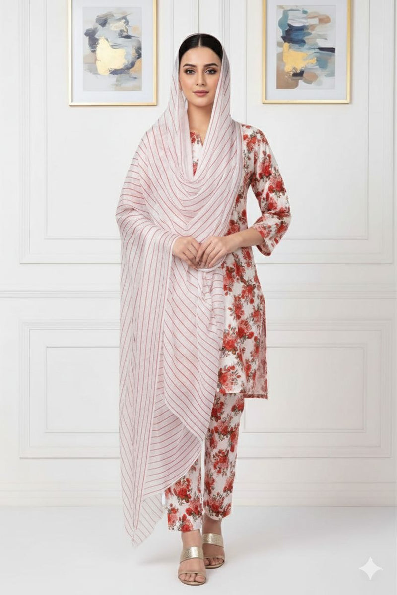 MULTICOLOR PRINTED KHADDAR UNSTITCHED 3PC