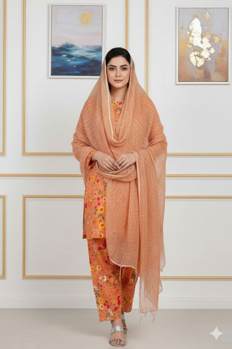 MULTICOLOR PRINTED KHADDAR UNSTITCHED 3PC