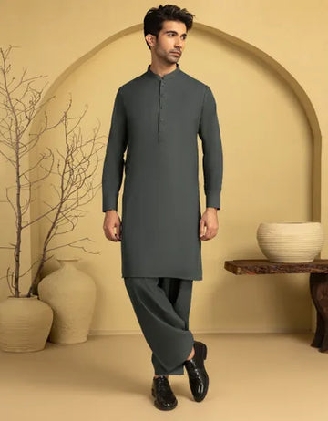 SAGE GREEN UNSTITCHED KAMEEZ SHALWAR FABRIC