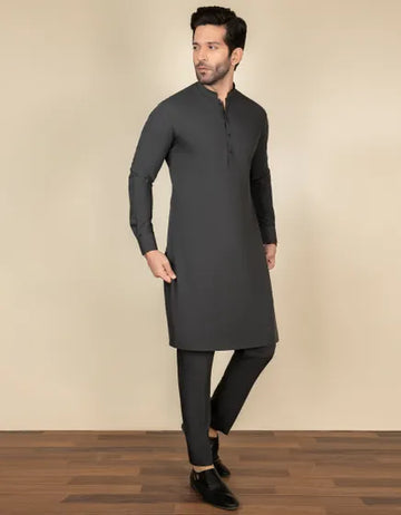 CHARCOAL GREY UNSTITCHED KAMEEZ SHALWAR FABRIC